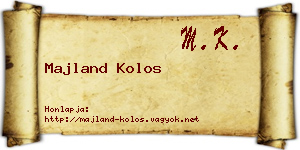 Majland Kolos névjegykártya